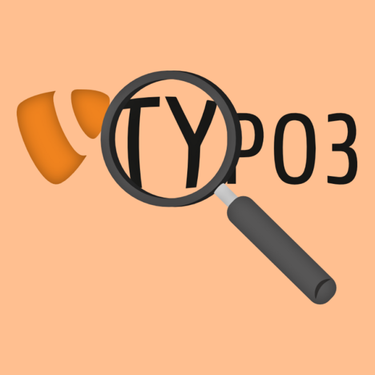 TYPO3 Logo mit Lupe